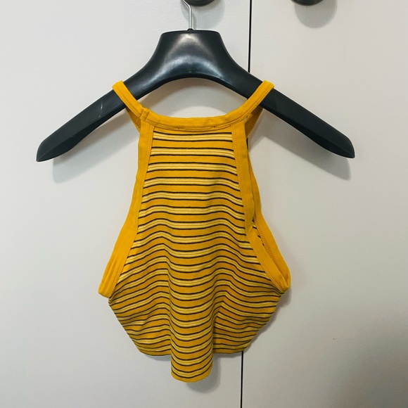 Yellow Striped Halter Top - Picture 2 of 3